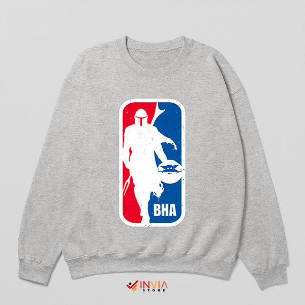 Jango Fett Mandalorian NBA Logo Sport Grey Sweatshirt Graphic