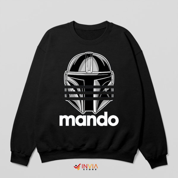 Mandalorian Pilot Helmet Adidas Logo Black Sweatshirt TV Series
