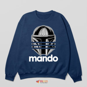 Mandalorian Pilot Helmet Adidas Logo Navy Sweatshirt TV Series