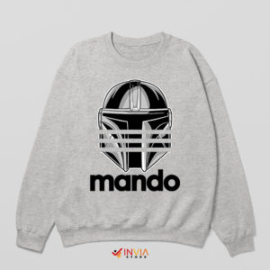 Mandalorian Pilot Helmet Adidas Logo Sport Grey Sweatshirt TV Series