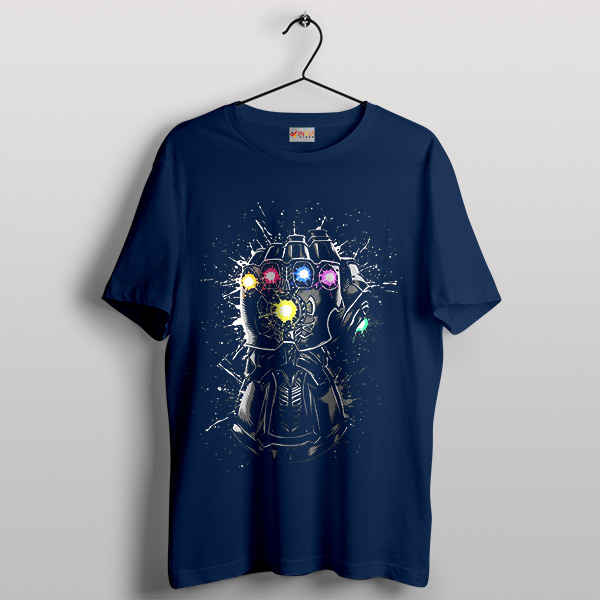 Thanos Infinity Gauntlet Hand Comic Navy T-shirt Endgame