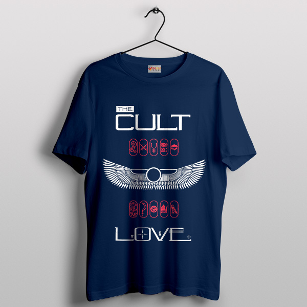The Cult Songs Love Album Navy T-Shirt Tour