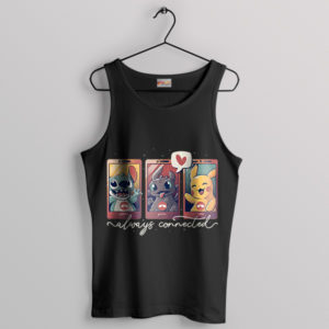 Journeys Stitch Toothless Pikachu Black Tank Top Always Connected