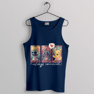 Journeys Stitch Toothless Pikachu Navy Tank Top Always Connected