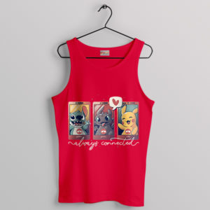Journeys Stitch Toothless Pikachu Red Tank Top Always Connected