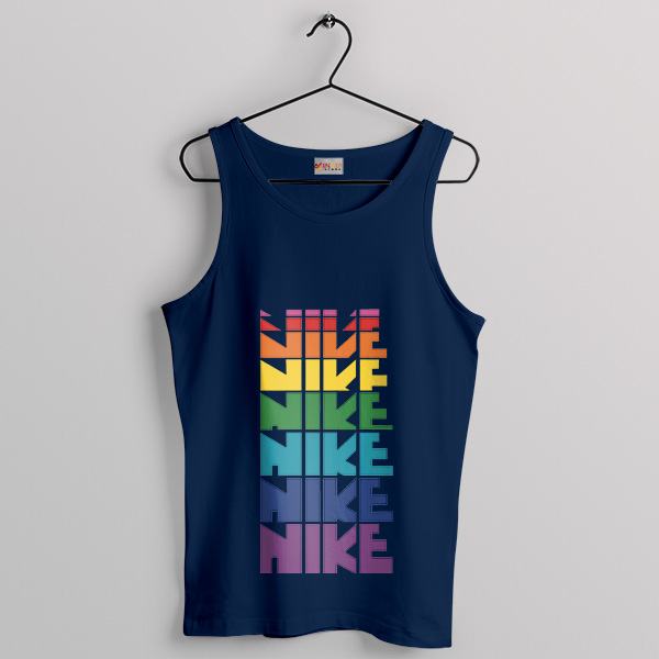 Nike Pride Time Festival Navy Tank Top LGBTQ Rainbow