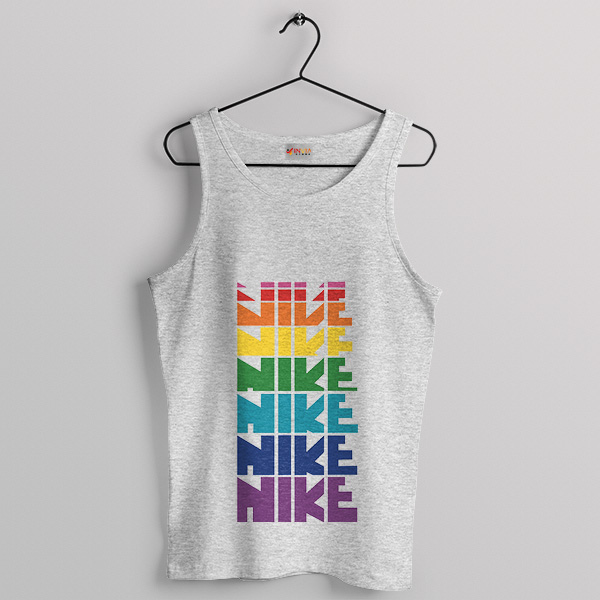 Nike Pride Time Festival Sport Grey Tank Top LGBTQ Rainbow