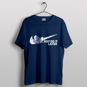 Smurfs Cartoon Just Do it Later Navy T-Shirt Movie Blue Moon