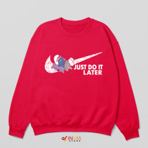 Smurfs Movie Just Do it Later Red Sweatshirt Meme Funny