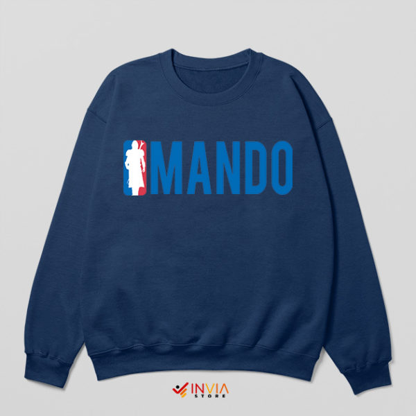 Mando Armor Funny NBA Logo Navy Sweatshirt Mandalorian