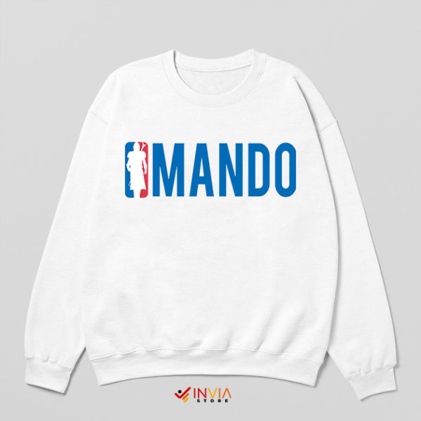 Mando Armor Funny NBA Logo White Sweatshirt Mandalorian