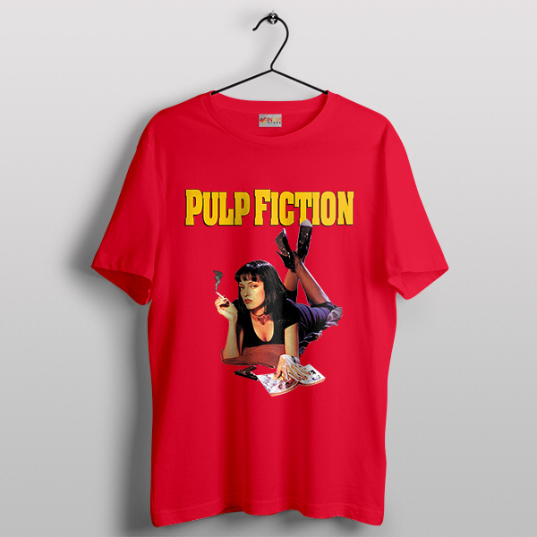 Mia's Dangerous Beauty Red T-Shirt Pulp Fiction Vintage Tarantino