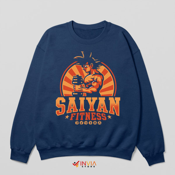 Super Saiyan Fitness Challenge Navy Sweatshirt Gym Dragon Ball