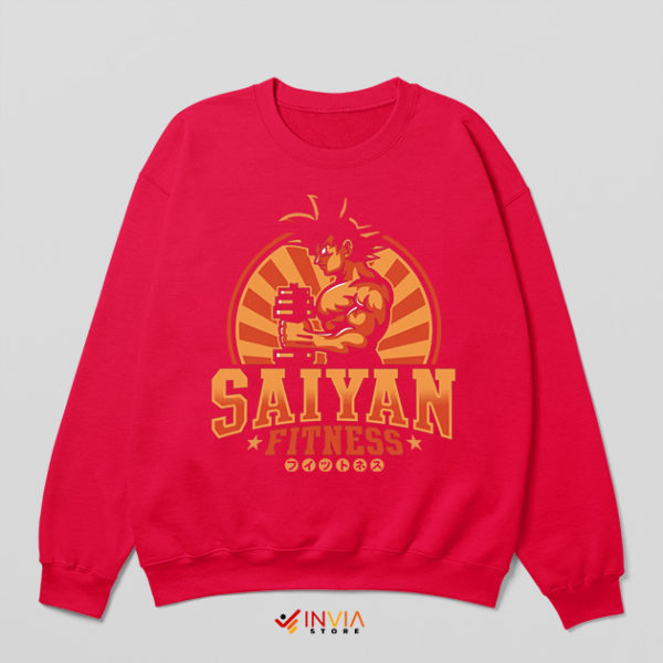 Super Saiyan Fitness Challenge Red Sweatshirt Gym Dragon Ball