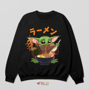 Baby Yoda Meme Nishiki Ramen Black Sweatshirt Cute Grogu