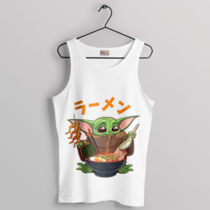 Baby Yoda Memes Hanabi Ramen White Tank Top Mandalorian