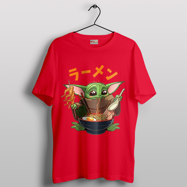 Baby Yoda Tatsu Ramen Red T-Shirt Grogu Meme