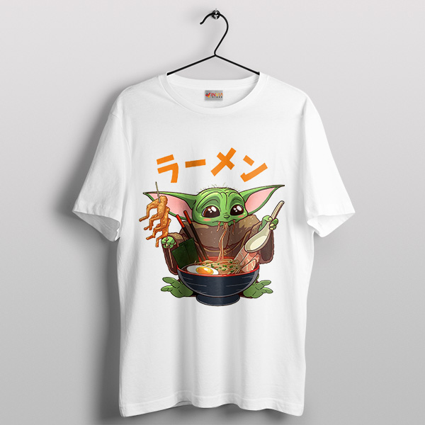 Baby Yoda Tatsu Ramen White T-Shirt Grogu Meme