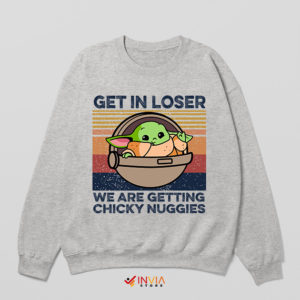 Chicky Nuggies Baby Yoda Meme Sport Grey Sweatshirt Grogu