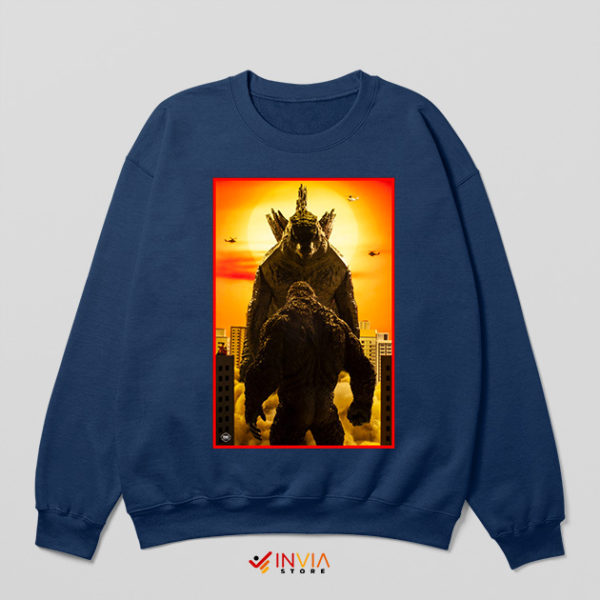 Kong and Godzilla Team Up Navy Sweatshirt Movie