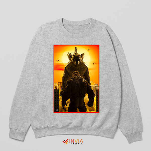 Kong and Godzilla Team Up Sport Grey Sweatshirt Movie