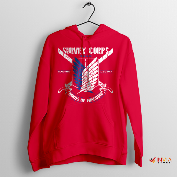 Aot Survey Corps Emblem Jacket Red Hoodie Anime Series