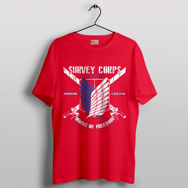Attack On survey Corps Guide Red T-Shirt Anime Merch