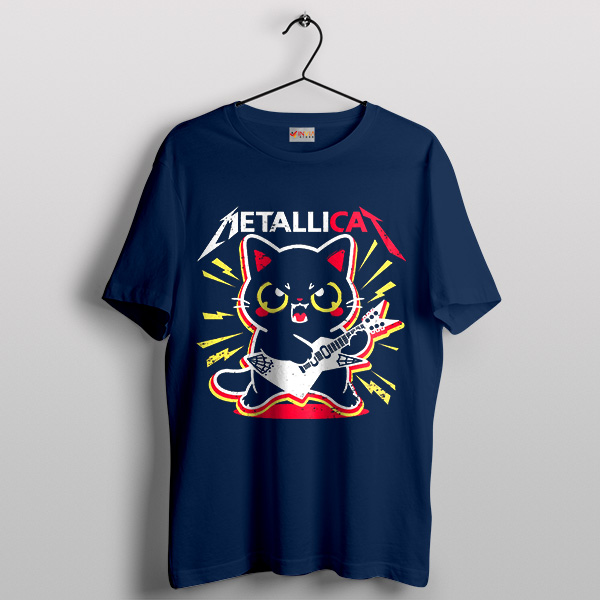 Metallica Master Cat Band Navy T-Shirt Funny