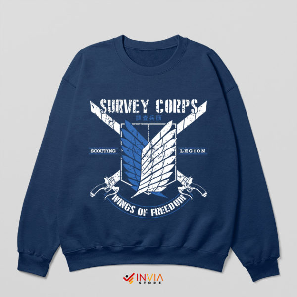 Survey Corps Outfit Symbol Navy Sweatshirt Anime Attack on Titan