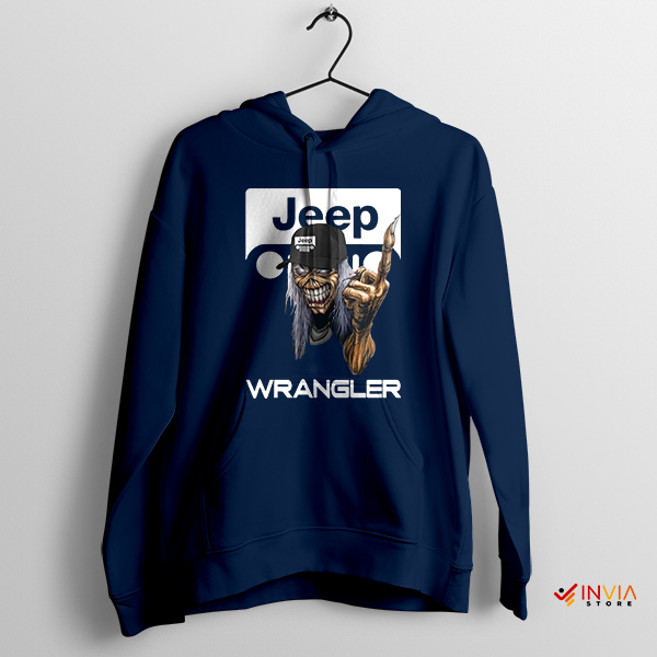 Jeep Live After Death Navy Hoodie Heavy Metal Wrangler Band
