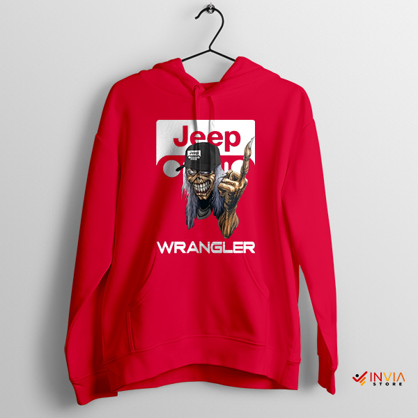 Jeep Live After Death Red Hoodie Heavy Metal Wrangler Band
