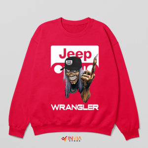 Jeep Maiden Iron Senjutsu Red Sweatshirt Wrangler Metal