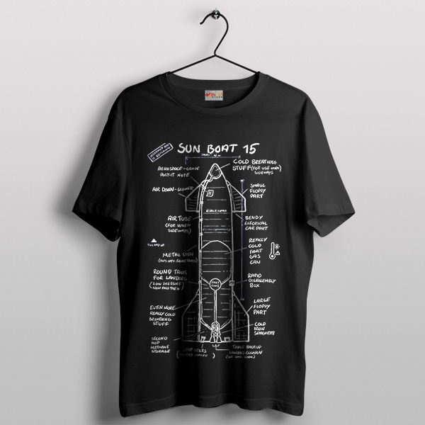 Merch Starship SN15 Crew SpaceX Black T-Shirt Launch Date