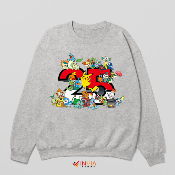 Pokémon GO Anniversary Merch SPort Grey Sweatshirt 25th Game