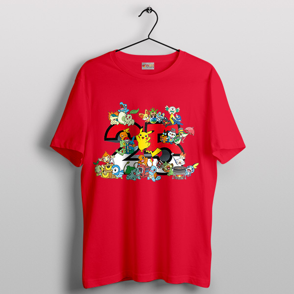 Pokémon Universe Anniversary Red T Shirt 25th Game Nintendo
