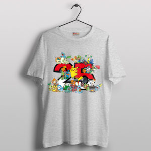 Pokémon Universe Anniversary Sport Grey T Shirt 25th Game Nintendo