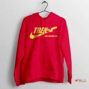 Star Trek To Boldly Go Eeries Nike Red Hoodie Quotes Movie