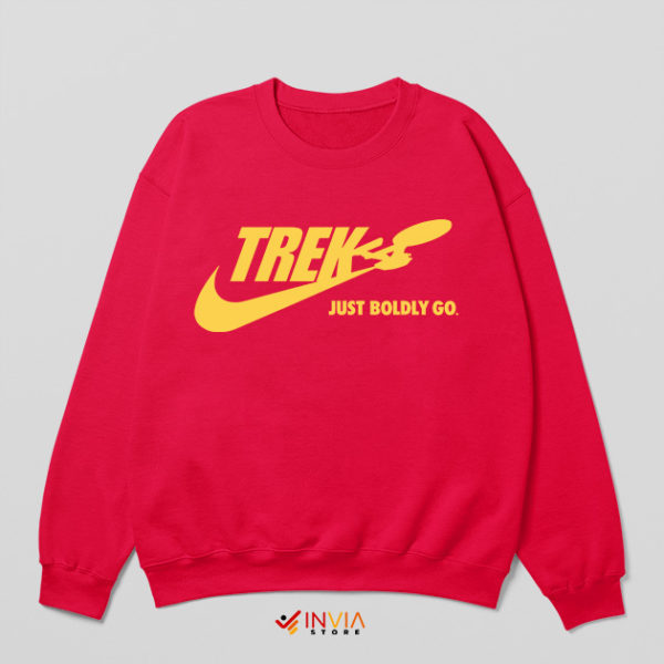 Star Trek To Boldly Go Nike Red Sweatshirt Graphic Movie