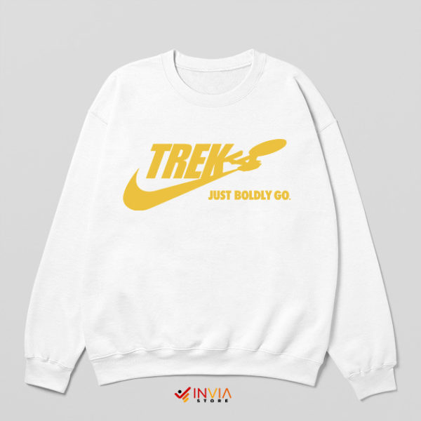 Star Trek To Boldly Go Nike White Sweatshirt Graphic Movie