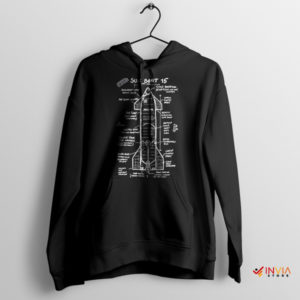 Starship SN15 Spacex Rocket Black Hoodie Graphic Merch