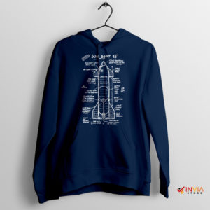 Starship SN15 Spacex Rocket Navy Hoodie Graphic Merch