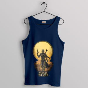 Tatooine Sunset Mandalorian Din Djarin Navy Tank Top