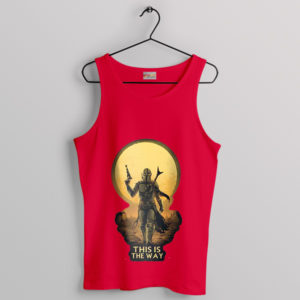 Tatooine Sunset Mandalorian Din Djarin Red Tank Top