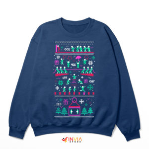 Christmas Squid Game 2 Netflix Navy Sweatshirt Merchandise