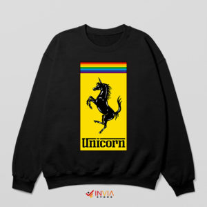 Unicorn Gay Pride Symbol Black Sweatshirt Luxury Sports Car
