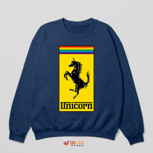 Unicorn Gay Pride Symbol Navy Sweatshirt Luxury Sports Car
