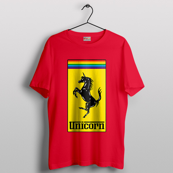 Unicorn Gay Pride T-Shirt Luxury Sports Car Logo