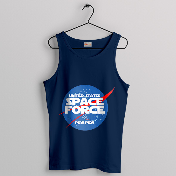 NASA Star Wars Film Series Logo Navy Tank Top USA Space Force