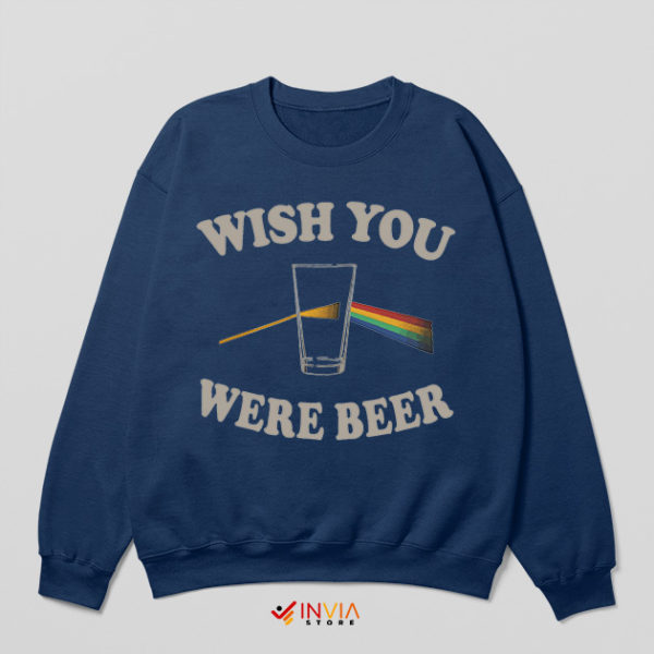 Pink Freud Dark Side of the Mom Navy Sweatshirt Wish You Were Beer