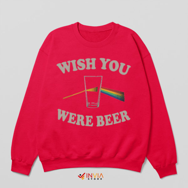 Pink Freud Dark Side of the Mom Red Sweatshirt Wish You Were Beer